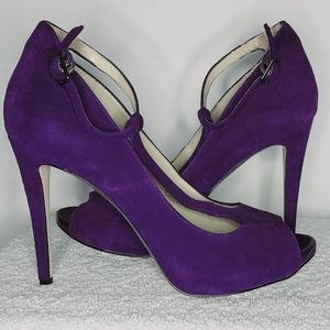 Pre-worn, Purple Suede, INC Heels, Sz. 10